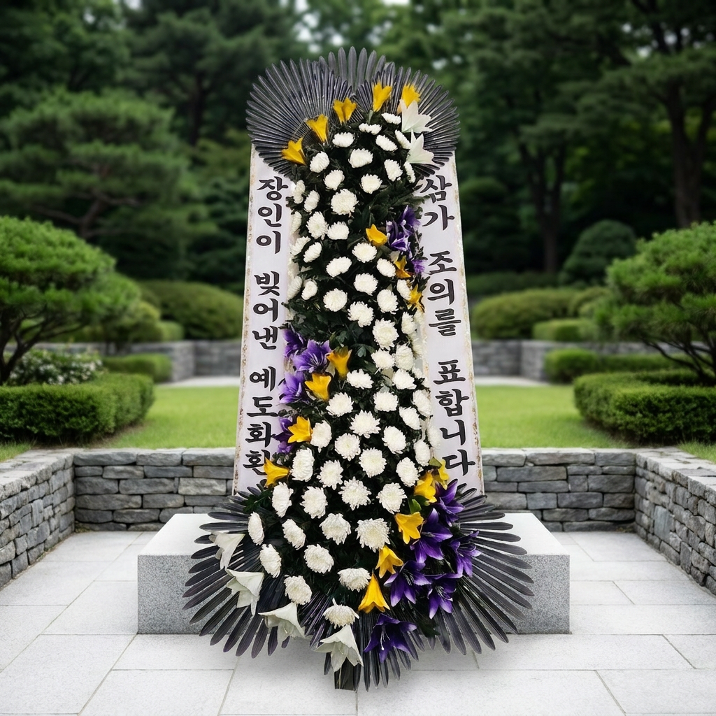 예도화환 일반 근조 3단 등급별 볼륨 차이 비교