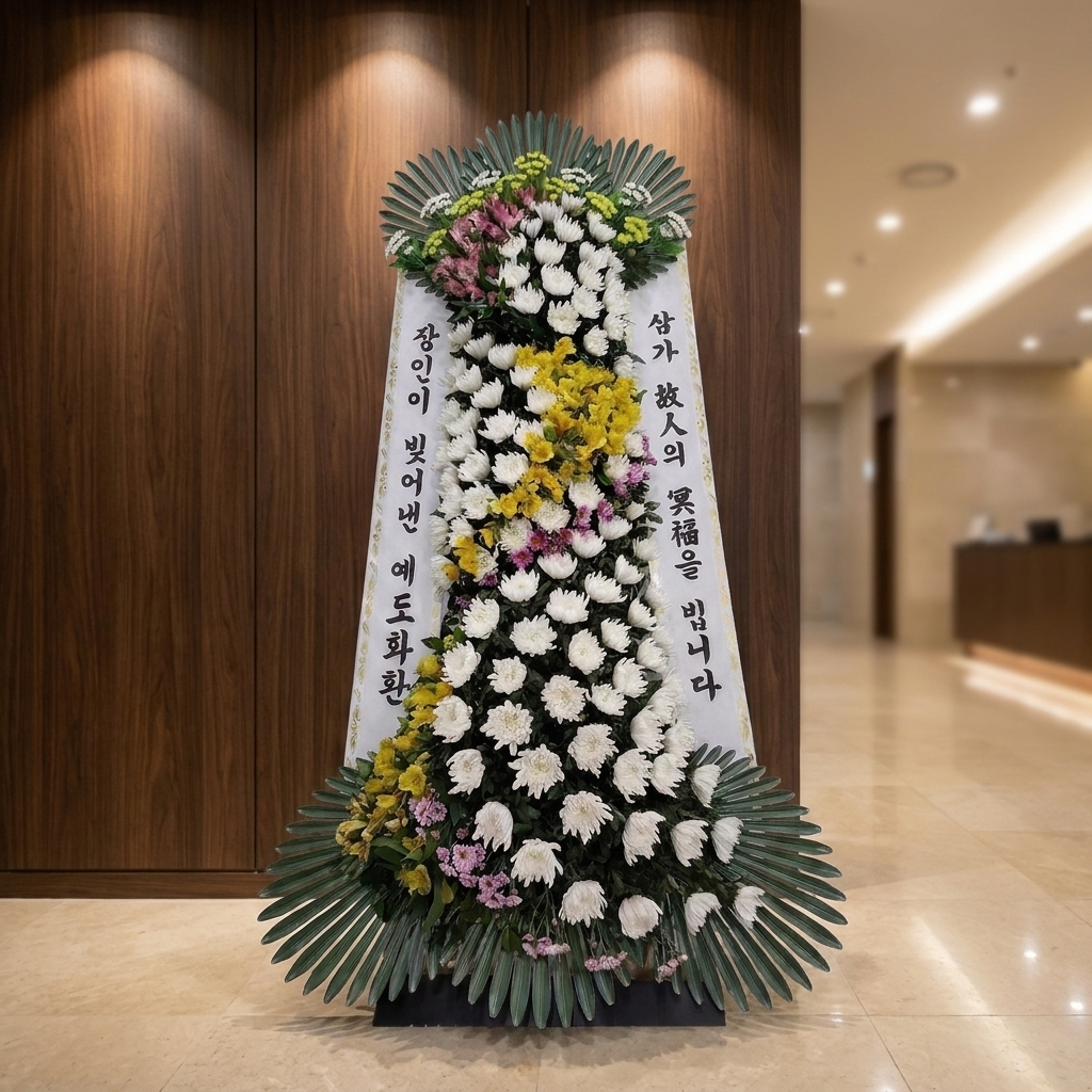 예도화환 보급형·기본형·고급형·특고급형 정면 볼륨 비교