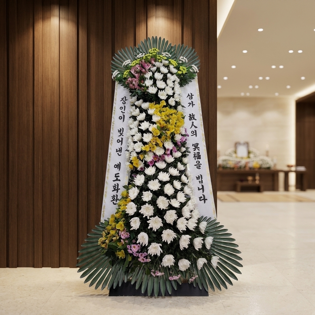 예도화환 일반 3단 근조 상품 등급별 볼륨 비교