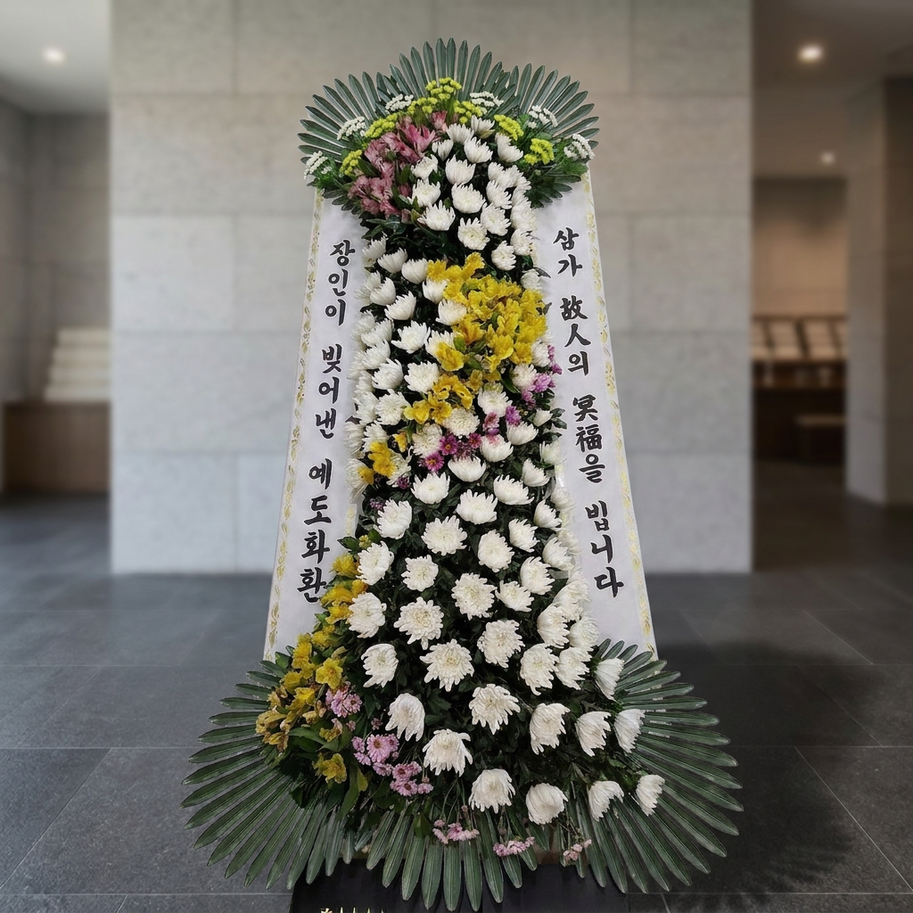 예도화환 일반 3단 근조 상품 등급별 볼륨 비교