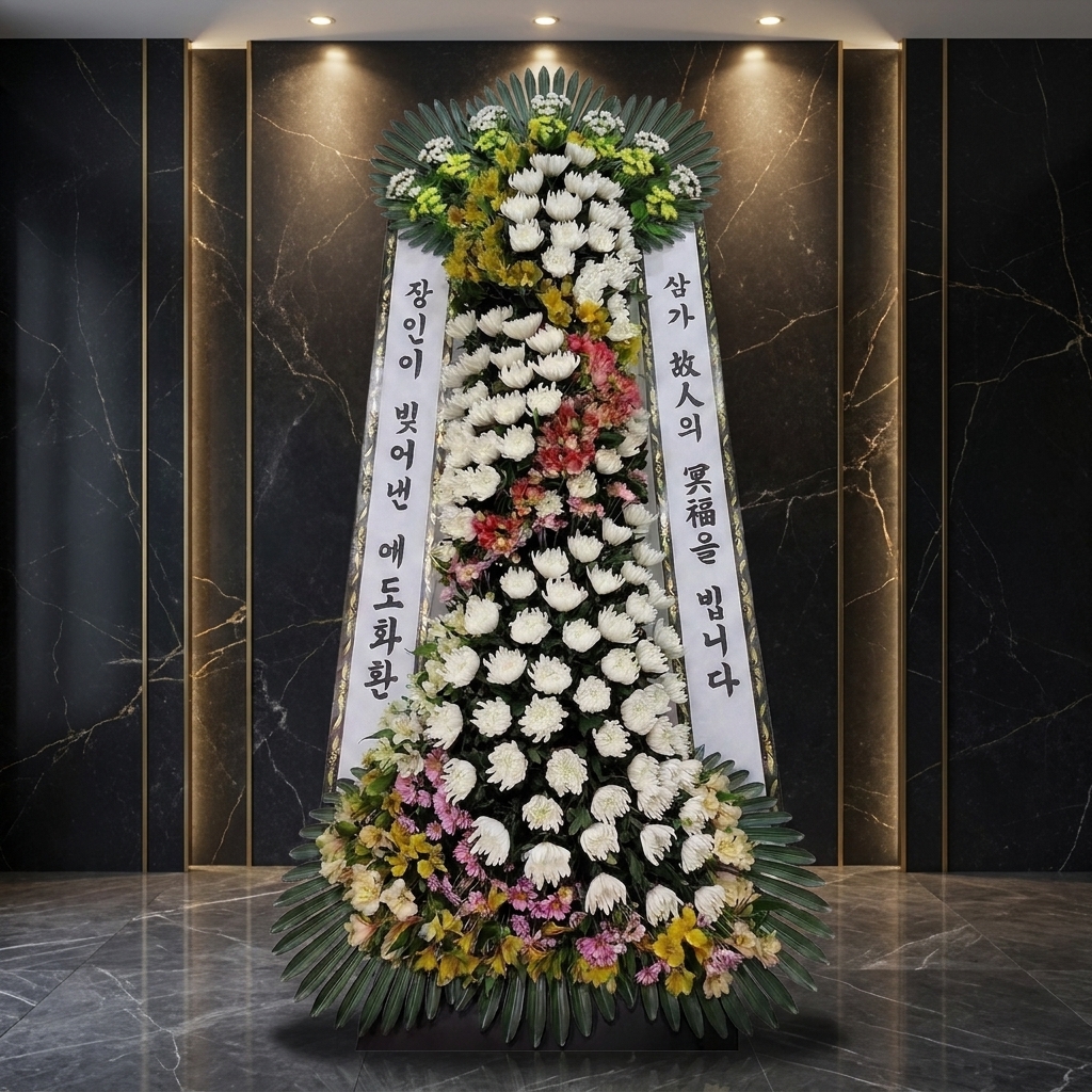 예도화환 일반 근조화환 등급별 정면 구성 비교