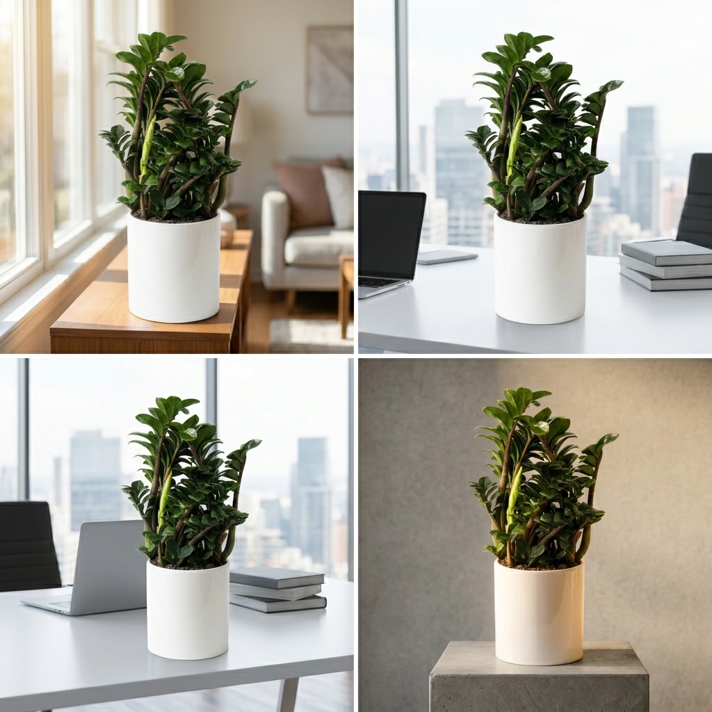예도화환 보석금전수 소품-30~40cm.jpg (풍성한 잎과 세련된 화분 디자인이 돋보이는 실제 상품 사진)