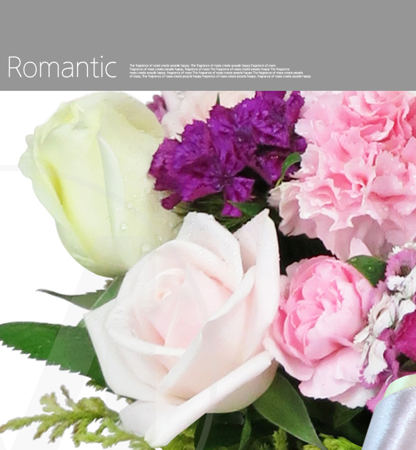 예도화환 자동차 트렁크에 가득 담긴 붉은 장미와 안개꽃 연출 사진