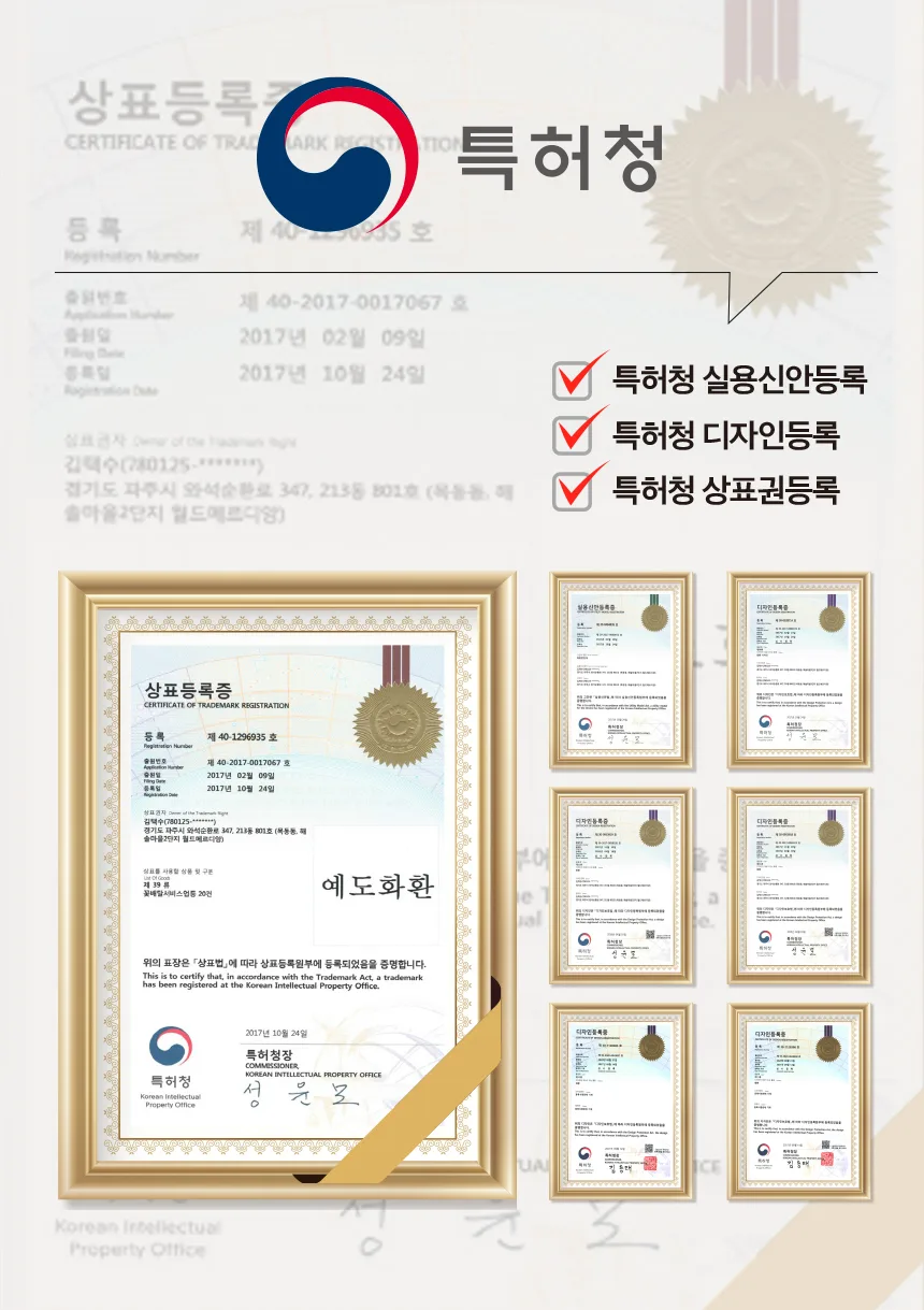특허청 특허 실용신안,디자인,상표등록사진