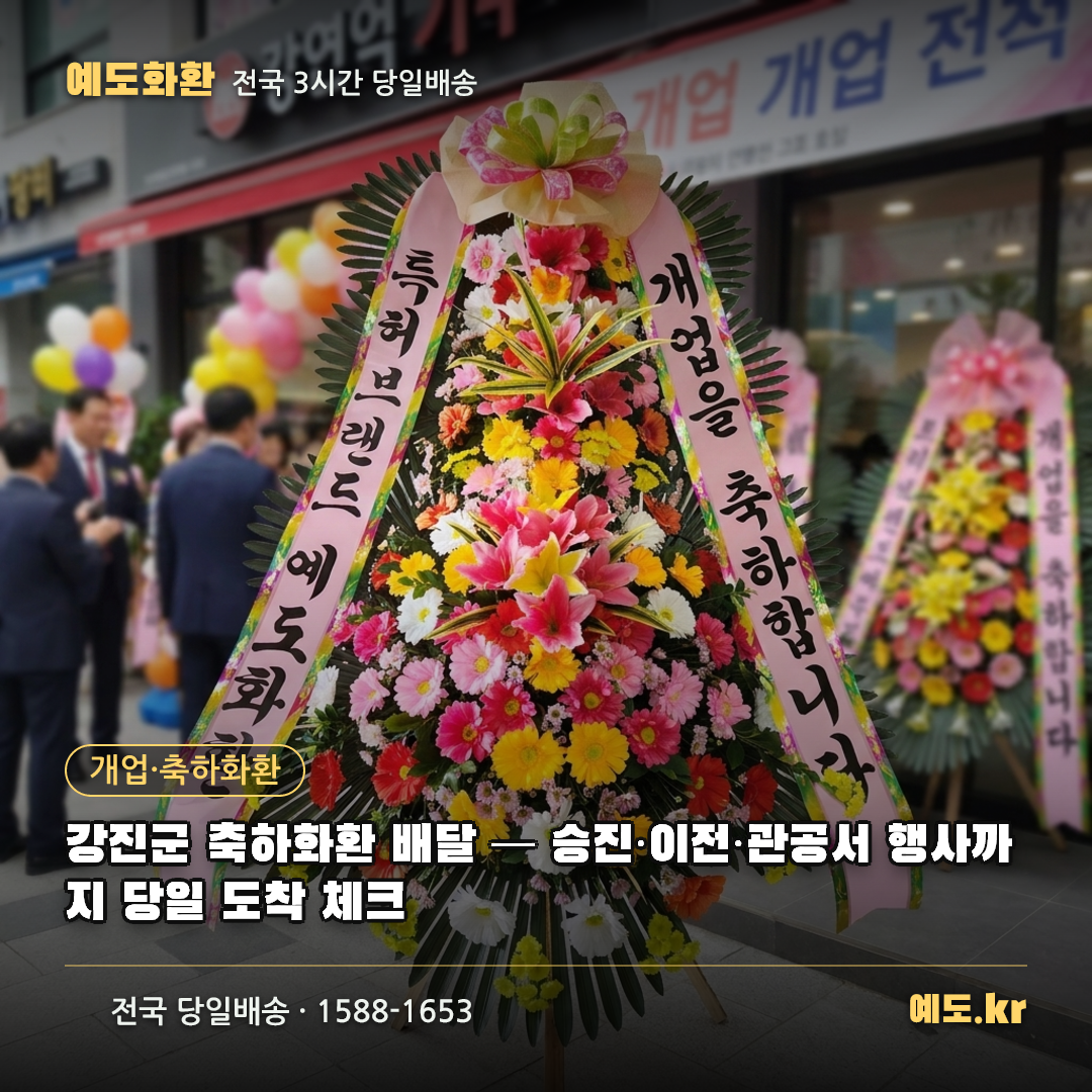 강진군 축하화환 배달 — 승진·이전·관공서 행사까지 당일 도착 체크 - 예도화환