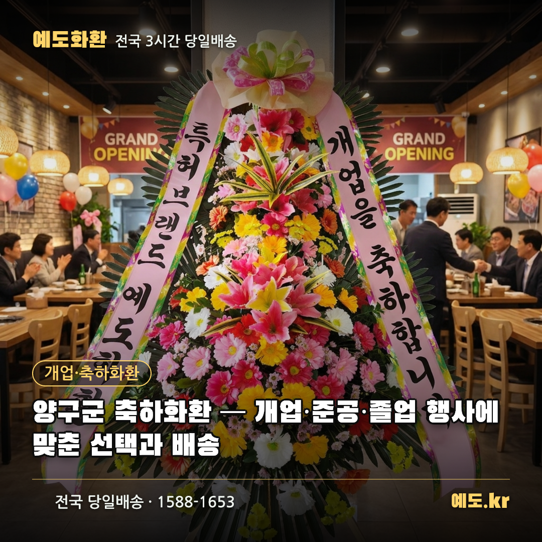 양구군 축하화환 — 개업·준공·졸업 행사에 맞춘 선택과 배송 - 예도화환