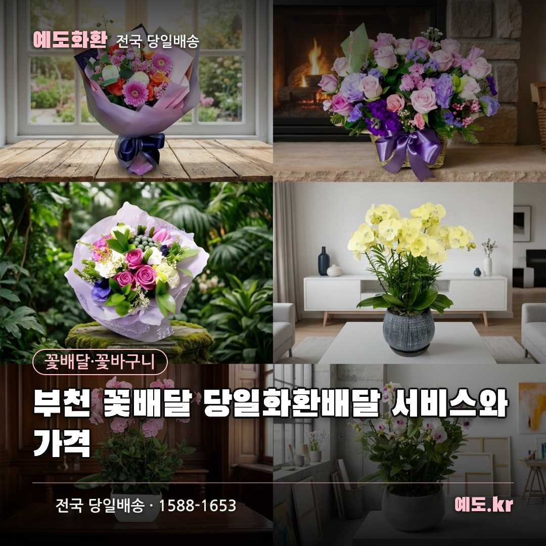 부천 꽃배달 당일화환배달 서비스와 가격 - 예도화환