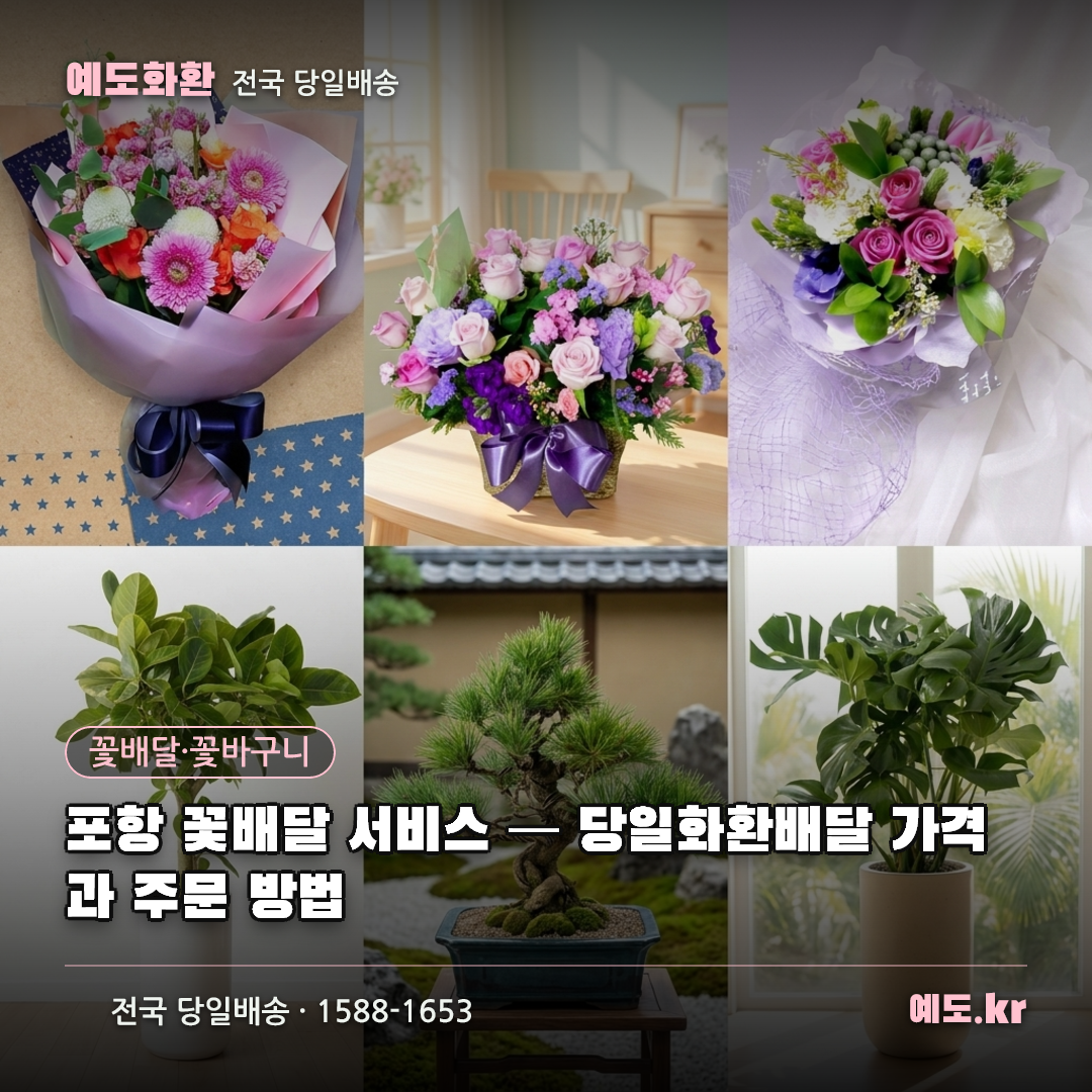 포항 꽃배달 서비스 — 당일화환배달 가격과 주문 방법 - 예도화환