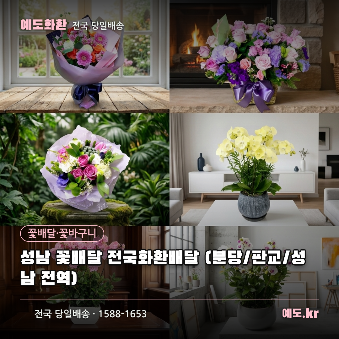 성남 꽃배달 전국화환배달 (분당/판교/성남 전역) - 예도화환