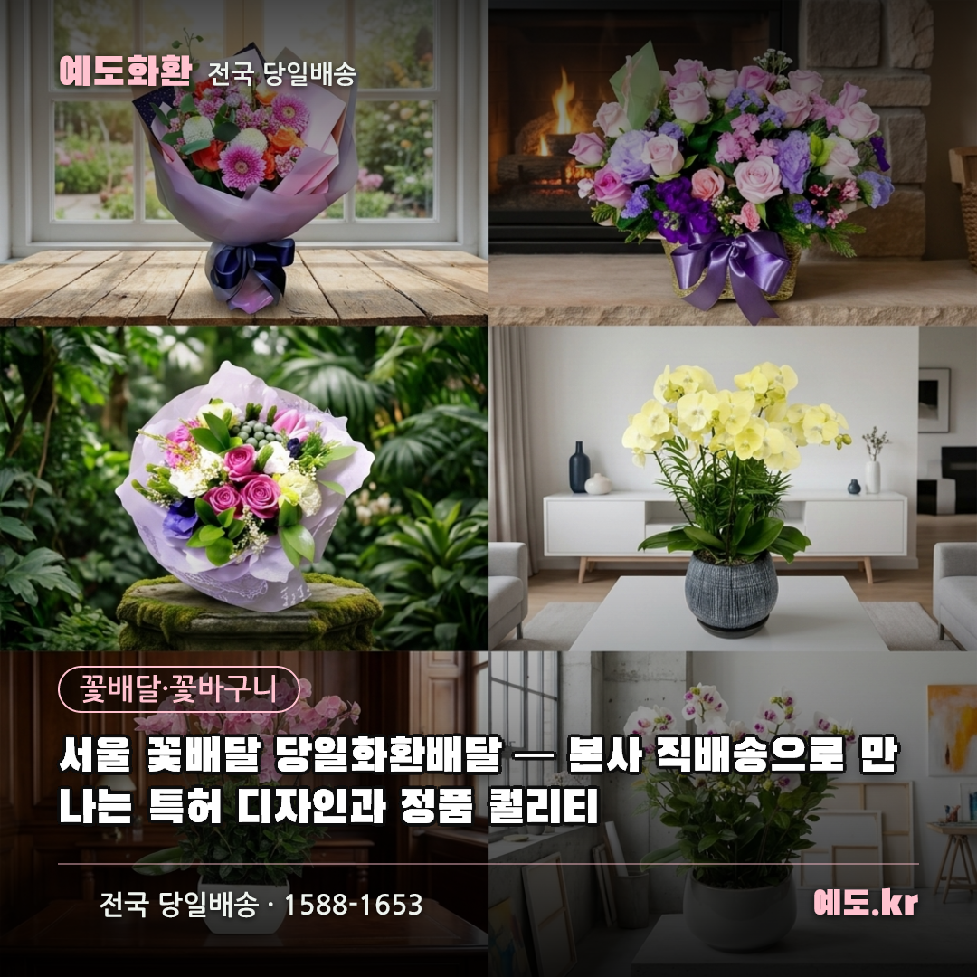 서울 꽃배달 당일화환배달 — 본사 직배송으로 만나는 특허 디자인과 정품 퀄리티 - 예도화환