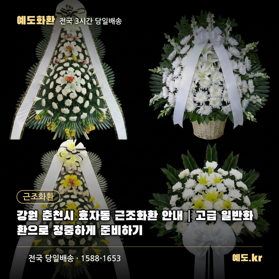 강원 춘천시 효자동 근조화환 안내|고급 일반화환으로 정중하게 준비하기 - 예도화환