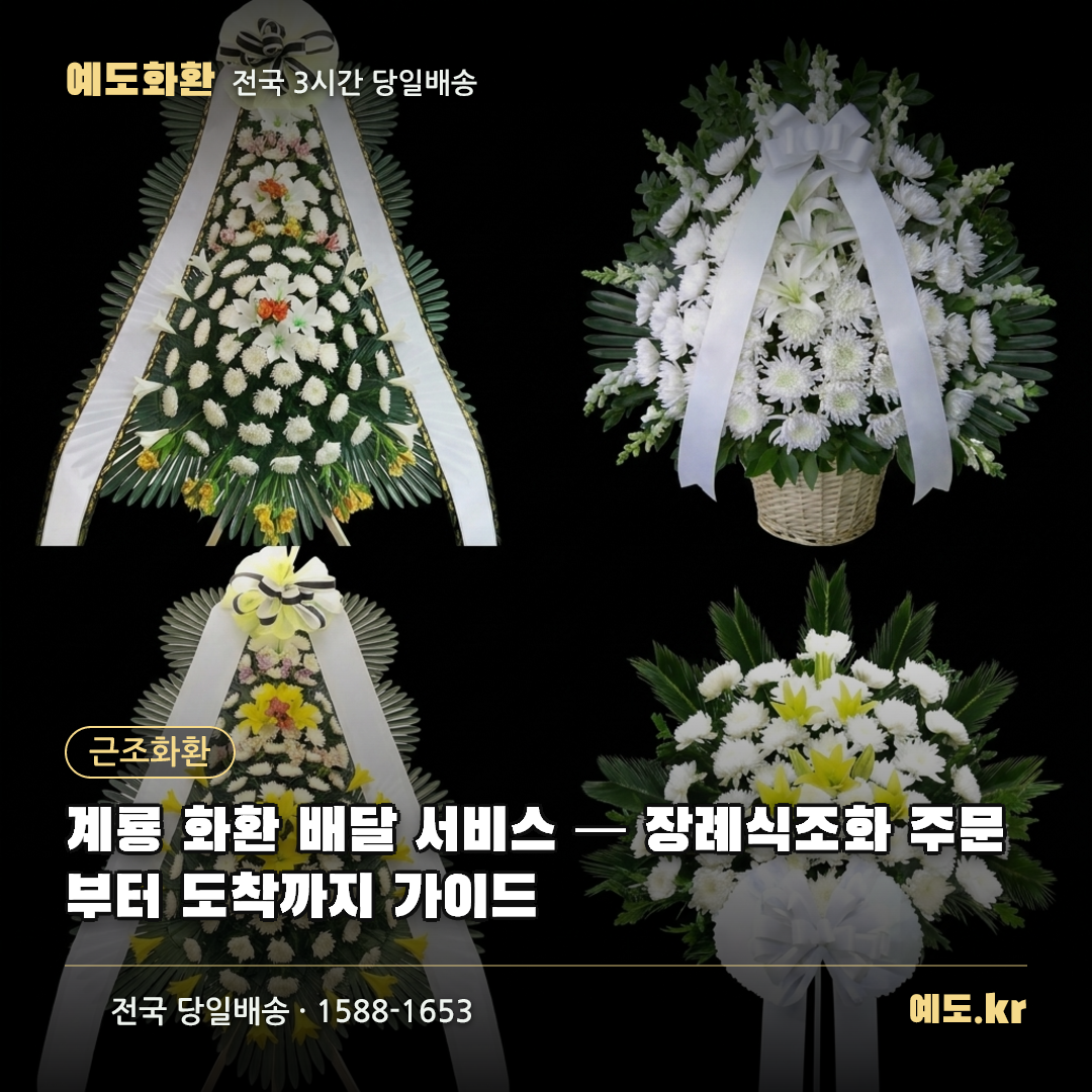 계룡 화환 배달 서비스 — 장례식조화 주문부터 도착까지 가이드 - 예도화환