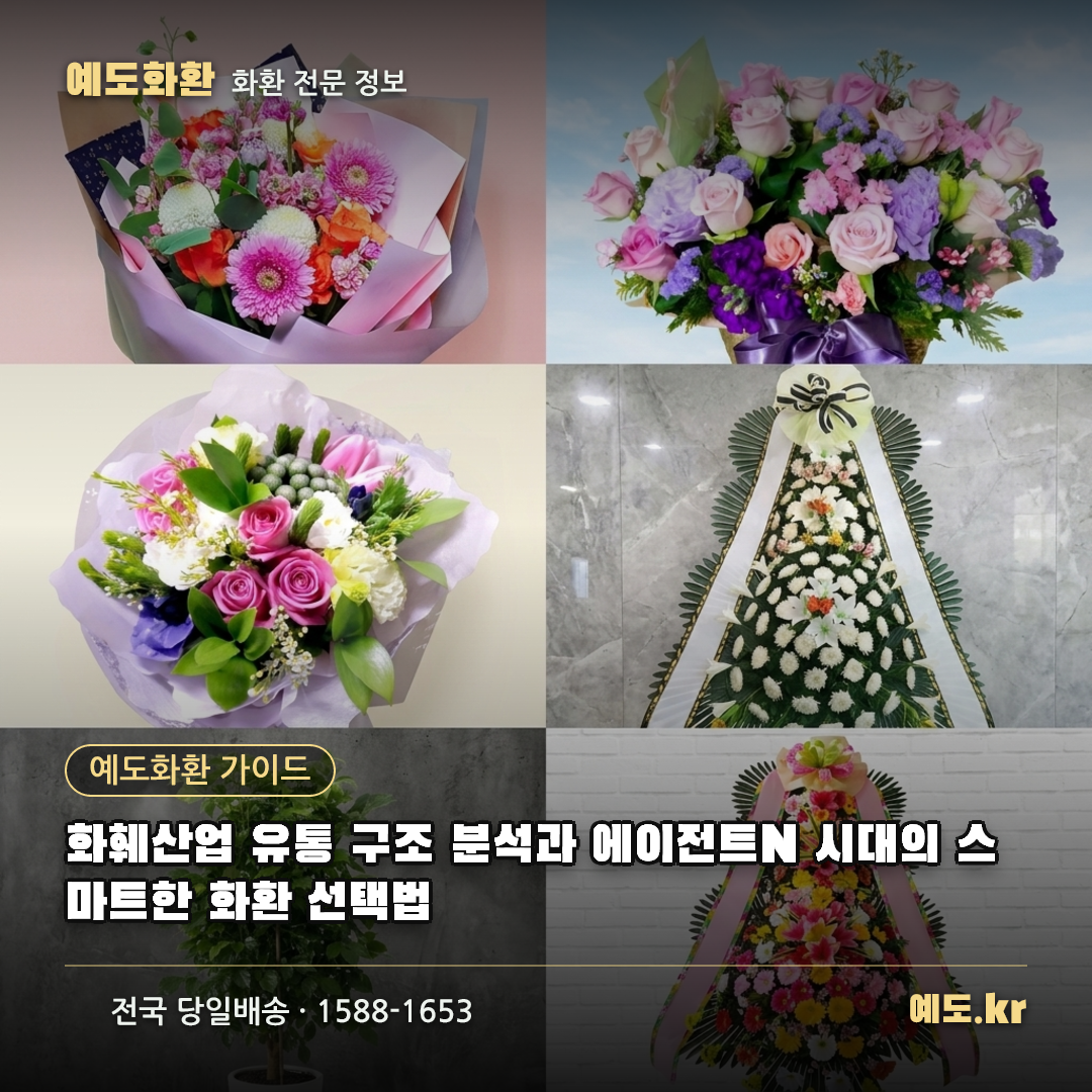 화훼산업 유통 구조 분석과 에이전트N 시대의 스마트한 화환 선택법 - 예도화환
