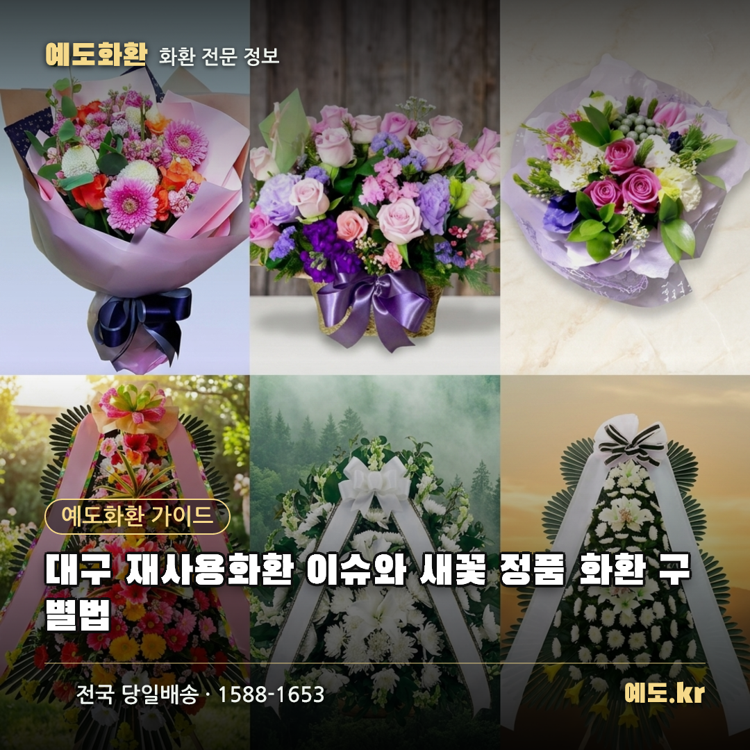 대구 재사용화환 이슈와 새꽃 정품 화환 구별법 - 예도화환