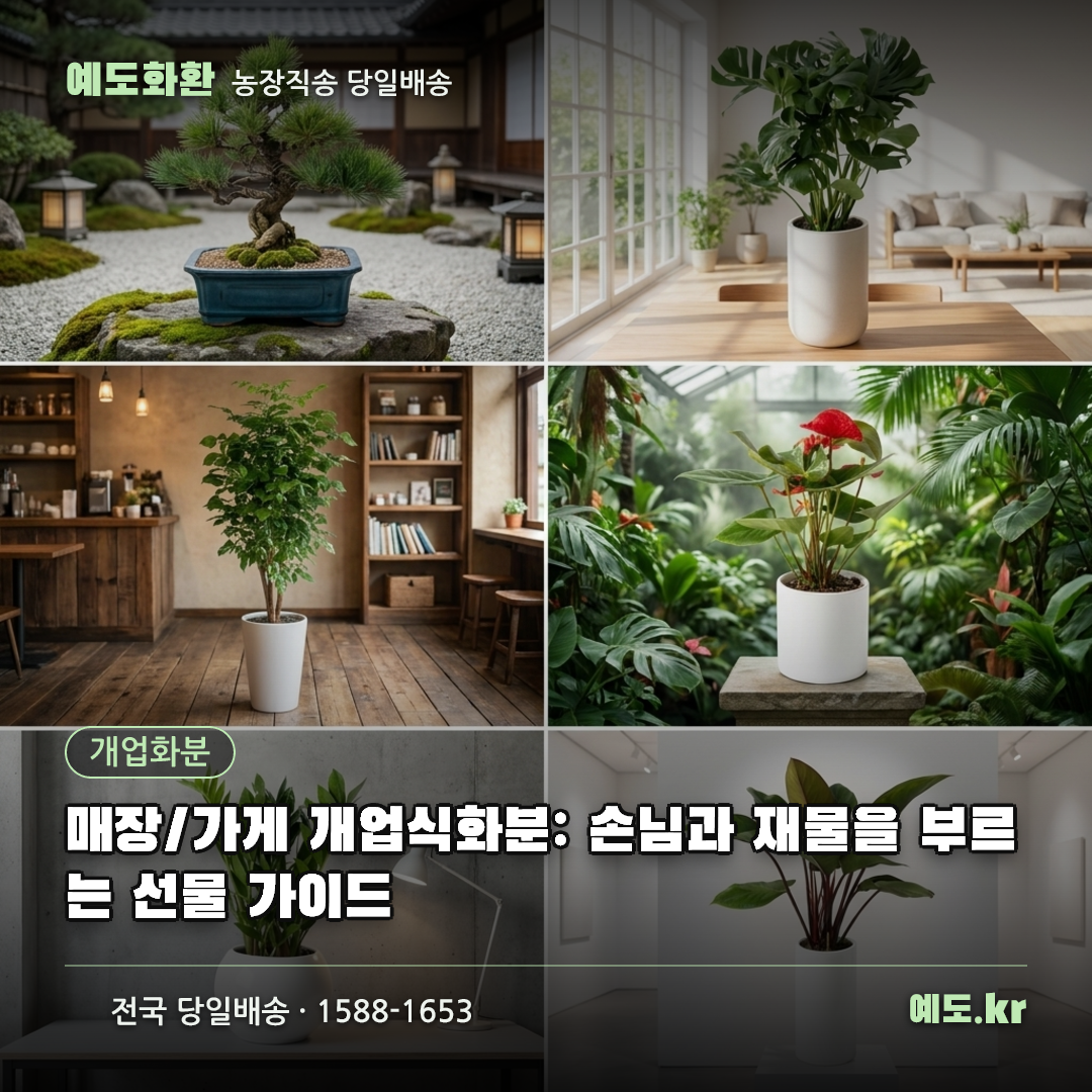 매장/가게 개업식화분: 손님과 재물을 부르는 선물 가이드 - 예도화환